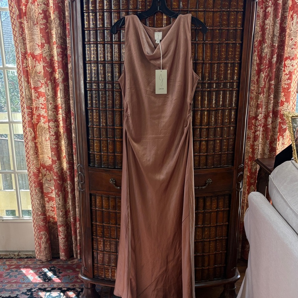 Joie Mocha Brown charmeuse Maxi Dress